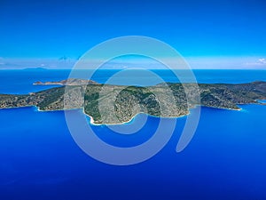 Aerial panoramic view of Peristera island located close to Alonnisos in Sporades  Greece