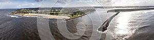 Aerial panoramic view of Port Macquarie in New South Wales, Australia