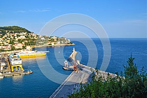 Aerial panoramic view of the Port of Nice, South of France