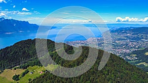 Aerial panoramic view of Riviera Vaudoise