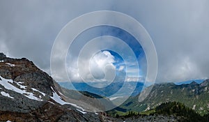 Aerial Panoramic View of Rocky Mountain Landscape.