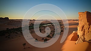 Aerial Panoramic view to Boukkou lake group of Ounianga Serir lakes at the Ennedi, Chad photo