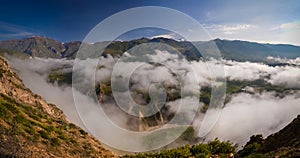 Aerial panoramic view to Colca canyonArequipa, Peru