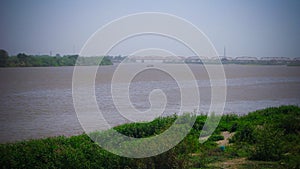 Aerial panoramic view to Khartoum, Omdurman, Sudan