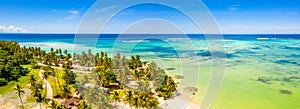 Aerial panoramic view of the Tobago cays in St-Vincent and the Grenadines in the Caribbean islands