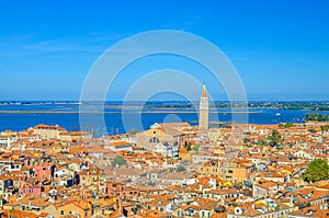 Aerial panoramic view of Venice city