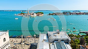 Aerial panoramic view of Venice, Italy