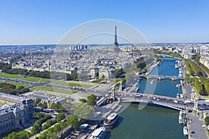 Aerial Paris cityscape France