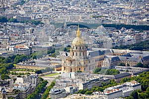 Aerial Paris skyline and Invalides France