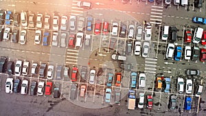 Aerial. Parking lot view from above.