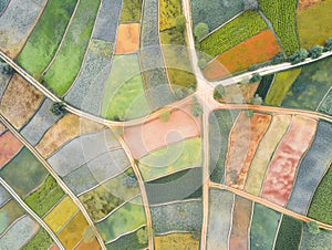 Aerial Patchwork of Farmland