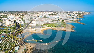 Aerial Pernera beach, Protaras, Cyprus