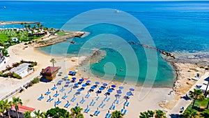 Aerial Pernera beach, Protaras, Cyprus