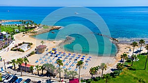 Aerial Pernera beach, Protaras, Cyprus