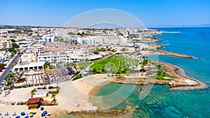 Aerial Pernera beach, Protaras, Cyprus