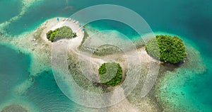 Aerial perspective of Britania Group of Islands.