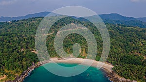 Aerial perspective of freedom beach in Phuket. Landscape. Thailand. Asia. Nature