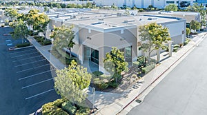 Aerial Perspective Of Industrial Commerce Office Buildings