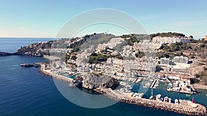 Aerial perspective of La Herradura city - Malaga Spain. Beautiful coastal city situated in south of Spain.