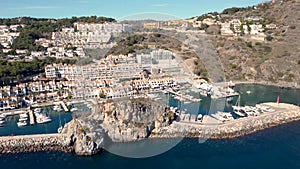 Aerial perspective of La Herradura city - Malaga Spain. Beautiful coastal city situated in south of Spain.