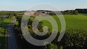 Aerial photo of agricultural fields in beautiful Sauerland photo