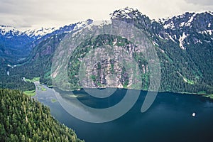 Aerial photo of Alaska Fjord