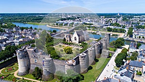 Aerial photo of Angers city castle photo