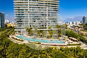 Aerial photo Apogee pool deck Miami Beach condominium