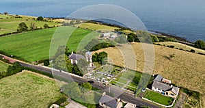 Aerial photo Ardclinis Church of Ireland Carnlough Co Antrim Northern Ireland