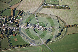 Aerial photo of Avebury stone circle, Wiltshire, England