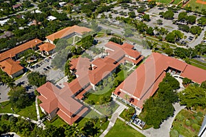 Aerial photo Barry University Miami Florida college campus