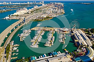 Aerial photo Bayside Marketplace and Port Miami