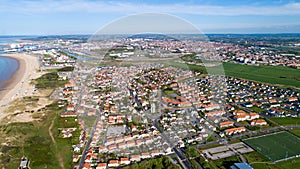 Aerial photo of Bleriot beach in Calais, France