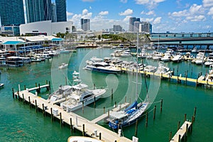 Aerial photo boats Miami Bayside Marketplace and Marina photo