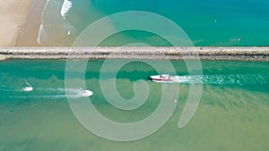 Aerial photo of boats in Saint Gilles Croix de Vie harbour