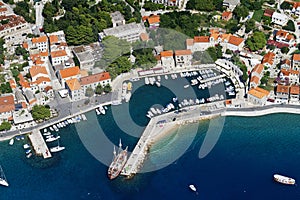 Aerial photo of Bol town on BraÄ island