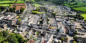 Aerial photo of Broughshane village Saint Patricks Slemish Northern Ireland