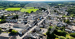 Aerial photo of Broughshane village Saint Patricks Slemish Northern Ireland