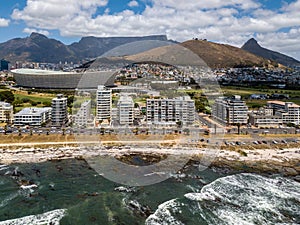 Aerial photo of Cape Town and Tabble Mountain