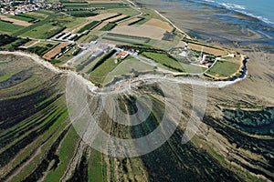 Aerial photo of the Chassiron Lighthouse