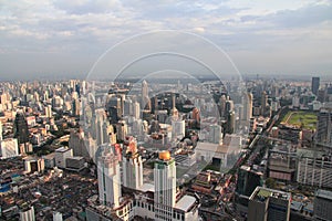 Aerial photo of the City of Bangkok skyline