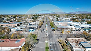 Aerial photo of the City of MalargÃ¼e, Mendoza, Argentina photo