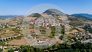 Aerial photo of Compeyre village in the Aveyron