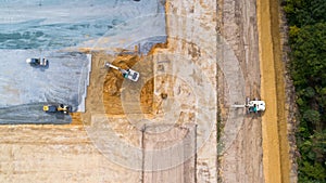 Aerial photo of a construction site in Treillieres
