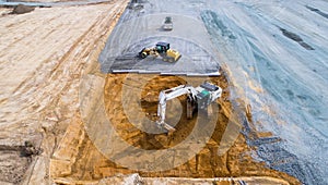 Aerial photo of a construction site in Treillieres