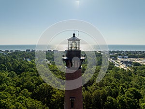 Aerial photo Currituck Beach Lighthouse Corolla North Carolina USA