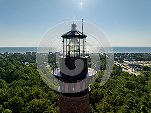 Aerial photo Currituck Beach Lighthouse Corolla North Carolina USA