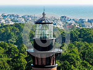 Aerial photo Currituck Beach Lighthouse Corolla North Carolina USA