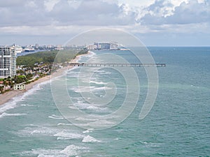 Aerial photo Dania Beach fishing pier Florida USA