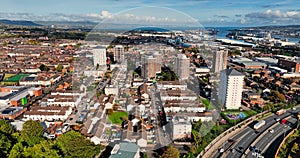 Aerial Photo of The Divis high rise flats Belfast Northern Ireland